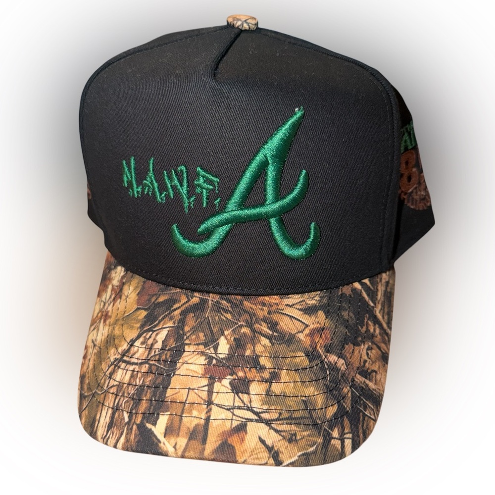 Camo and Black Embroidered Cap